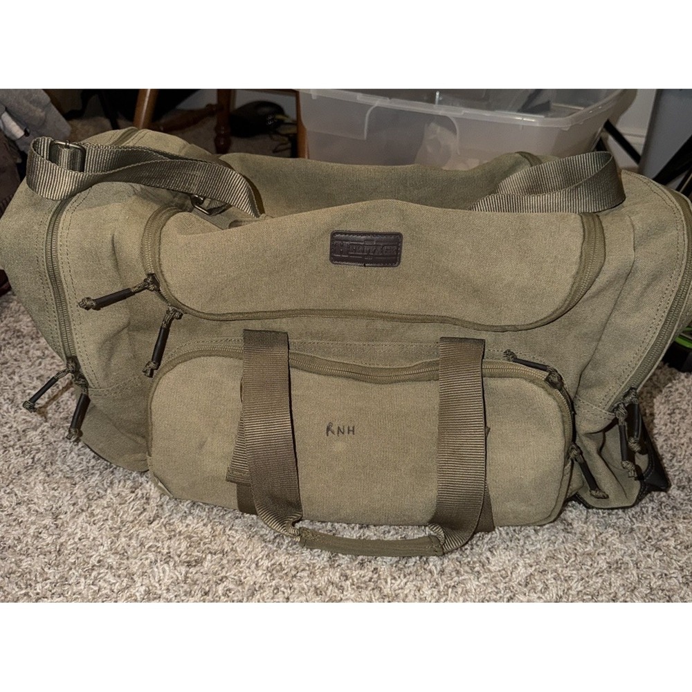 Allen Heritage North Platte Duffel Bag Olive Canvas Weekender Hunting 27.5 L